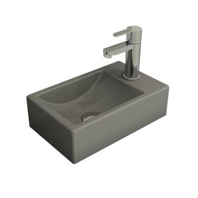 Bocchi Milano Dar Sağ Lavabo 37 Cm Mat Gri 1419-006-0126 - BOCCHI