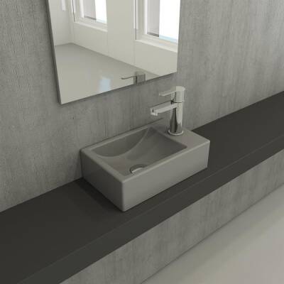 Bocchi Milano Dar Sağ Lavabo 37 Cm Mat Gri 1419-006-0126 - BOCCHI (1)