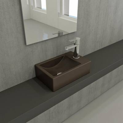 Bocchi Milano Dar Sağ Lavabo 37 Cm Mat Kahve 1419-025-0126 - BOCCHI (1)