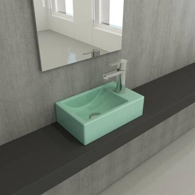 Bocchi Milano Dar Sağ Lavabo 37 Cm Mat Mint Yeşil 1419-033-0126 - BOCCHI (1)