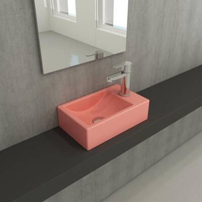 Bocchi Milano Dar Sağ Lavabo 37 Cm Mat Somon 1419-032-0126 - BOCCHI (1)