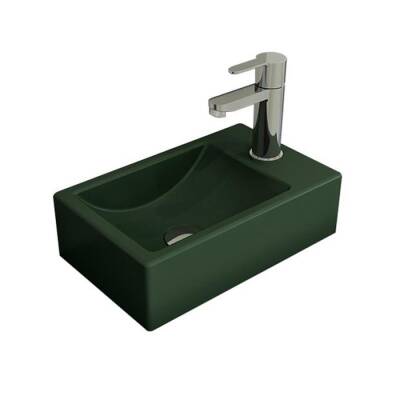 Bocchi Milano Dar Sağ Lavabo 37 Cm Mat Yeşil 1419-027-0126 - BOCCHI
