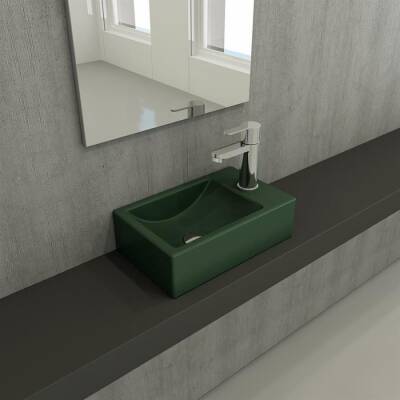 Bocchi Milano Dar Sağ Lavabo 37 Cm Mat Yeşil 1419-027-0126 - BOCCHI (1)
