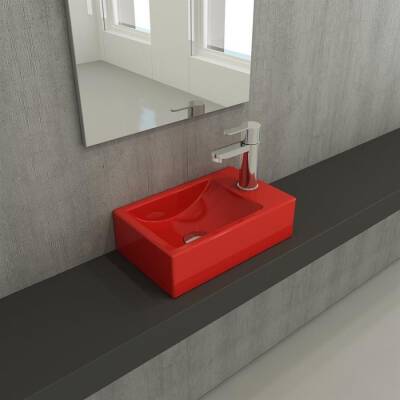 Bocchi Milano Dar Sağ Lavabo 37 Cm Parlak Kırmızı 1419-019-0126 - BOCCHI (1)