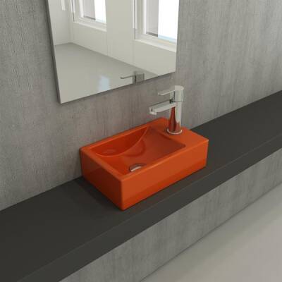 Bocchi Milano Dar Sağ Lavabo 37 Cm Parlak Turuncu 1419-012-0126 - BOCCHI (1)