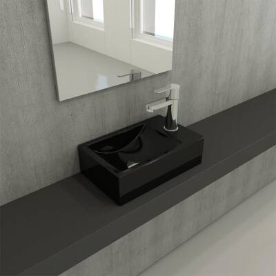 Bocchi Milano Dar Sağ Lavabo Parlak Siyah 1419-005-0126 - BOCCHI (1)
