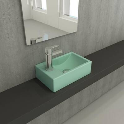 Bocchi Milano Dar Sol Lavabo 37 Cm Mat Mint Yeşil 1418-033-0126 - BOCCHI (1)