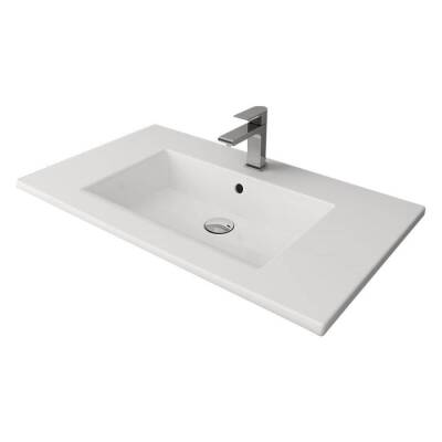 Bocchi Milano Etajerli Lavabo 100 cm Parlak Beyaz 1105-001-0126 - BOCCHI