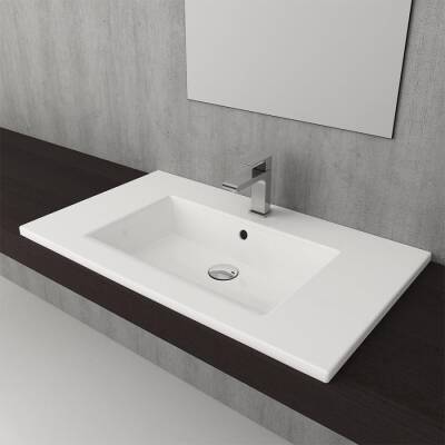 Bocchi Milano Etajerli Lavabo 100 cm Parlak Beyaz 1105-001-0126 - BOCCHI (1)