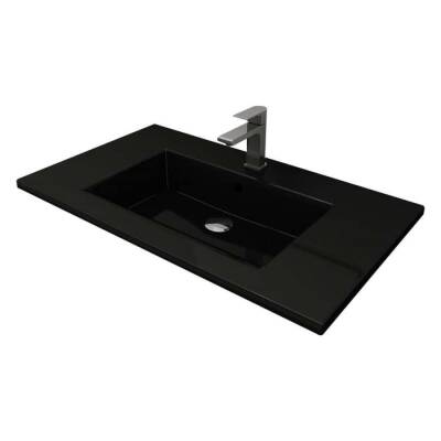 Bocchi Milano Etajerli Lavabo, 100 cm, Parlak Siyah 1105-005-0126 - BOCCHI