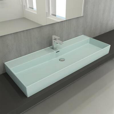 Bocchi Milano Etajerli Lavabo 120 cm Mat Buz Mavi 1394-029-0126 - BOCCHI (1)
