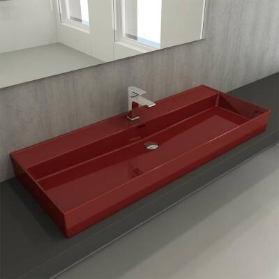 Bocchi Milano Etajerli Lavabo 120 cm Parlak Kırmızı 1394-019-0126 - BOCCHI (1)