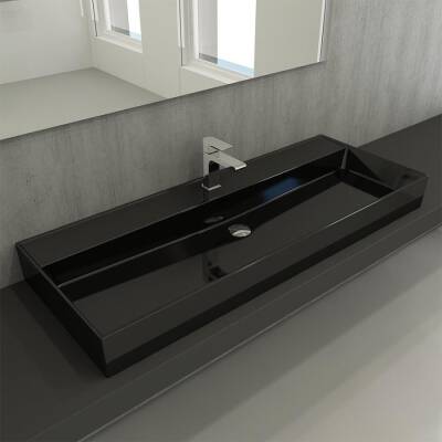 Bocchi Milano Etajerli Lavabo 120 cm Parlak Siyah 1394-005-0126 - BOCCHI (1)