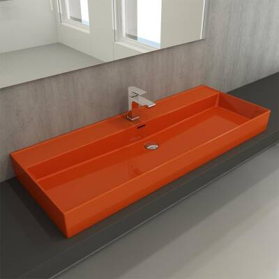 Bocchi Milano Etajerli Lavabo 120 cm Parlak Turuncu 1394-012-0126 - BOCCHI (1)