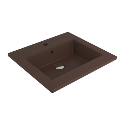 Bocchi Milano Etajerli Lavabo 50 cm Mat Kahve - BOCCHI