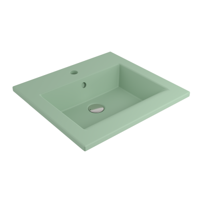 Bocchi Milano Etajerli Lavabo 50 cm Mat Mint Yeşil - BOCCHI