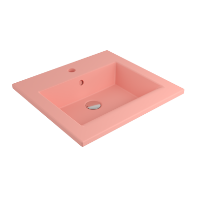 Bocchi Milano Etajerli Lavabo 50 cm Mat Somon - BOCCHI