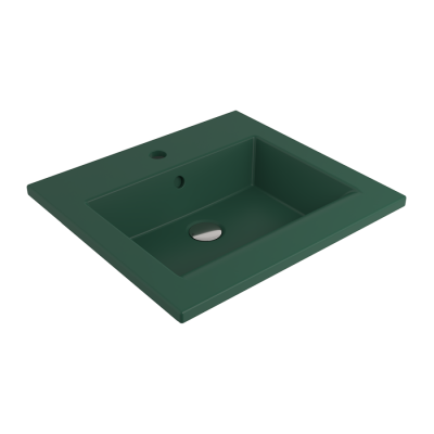 Bocchi Milano Etajerli Lavabo 50 cm Mat Yeşil - BOCCHI