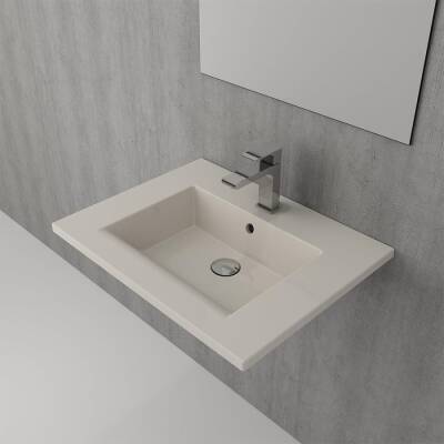 Bocchi Milano Etajerli Lavabo 60 cm Parlak Bisküvi 1161-014-0126 - BOCCHI (1)