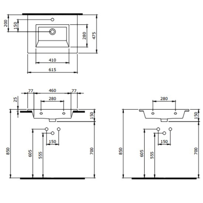 Bocchi Milano Etajerli Lavabo 60 cm Parlak Mandalina Sarısı - BOCCHI (1)
