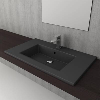 Bocchi Milano Etajerli Lavabo 80 cm Mat Antrasit 1113-020-0126 - BOCCHI (1)