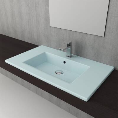 Bocchi Milano Etajerli Lavabo 80 cm Mat Buz Mavi 1113-029-0126 - BOCCHI (1)