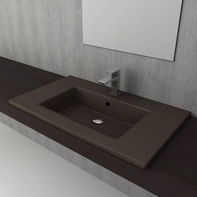 Bocchi Milano Etajerli Lavabo 80 cm Mat Kahverengi 1113-025-0126 - BOCCHI (1)