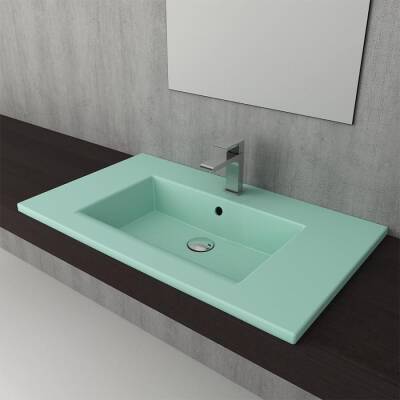 Bocchi Milano Etajerli Lavabo 80 cm Mat Mint Yeşil 1113-033-0126 - BOCCHI (1)