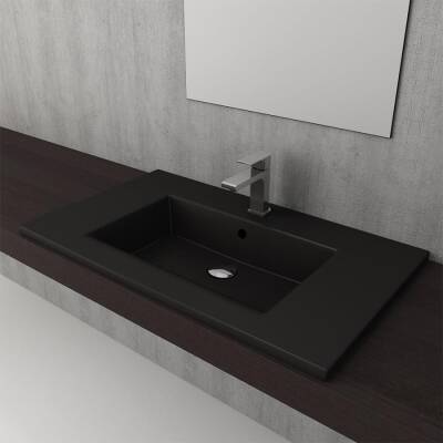 Bocchi Milano Etajerli Lavabo 80 cm Mat Siyah 1113-004-0126 - BOCCHI (1)