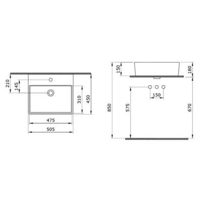 Bocchi Milano Lavabo 50 cm Parlak Bisküvi 1216-014-0126 - BOCCHI (2)