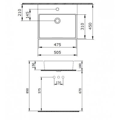 Bocchi Milano Lavabo 50 cm Parlak Siyah 1216-005-0126 - BOCCHI (1)