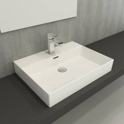 Bocchi Milano Lavabo 60 Cm Parlak Beyaz 1376-001-0126 - BOCCHI (1)