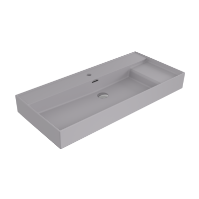 Bocchi Milano Sağdan Etajerli Lavabo 100 cm Mat Gri - BOCCHI