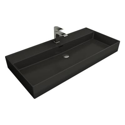 Bocchi Milano Tezgah Üstü Lavabo 100 cm Mat Antrasit 1378-020-0126 - BOCCHI
