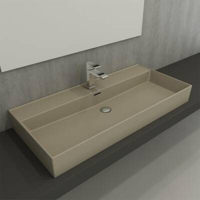 Bocchi Milano Tezgah Üstü Lavabo 100 cm Mat Kaşmir 1378-011-0126 - BOCCHI (1)