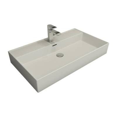 Bocchi Milano Tezgah Üstü Lavabo 80 cm Mat Beyaz 1377-002-0126 - BOCCHI
