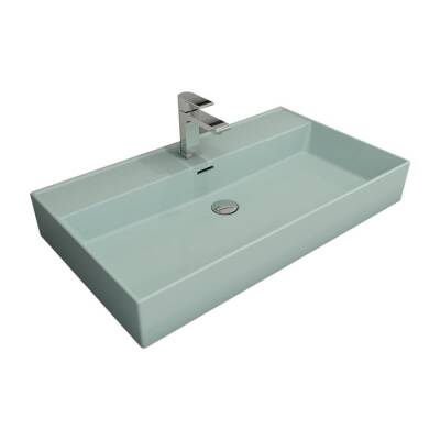 Bocchi Milano Tezgah Üstü Lavabo 80 cm Mat Buz Mavi 1377-029-0126 - BOCCHI