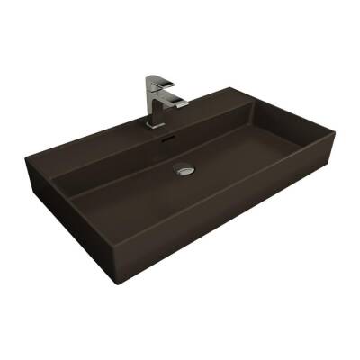 Bocchi Milano Tezgah Üstü Lavabo 80 cm Mat Kahverengi 1377-025-0126 - BOCCHI
