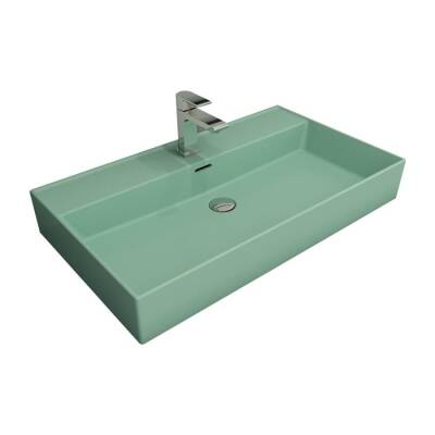 Bocchi Milano Tezgah Üstü Lavabo 80 cm Mat Mint Yeşil 1377-033-0126 - BOCCHI
