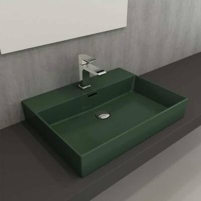 Bocchi Milano Tezgah Üstü Lavabo 80 cm Mat Yeşil 1377-027-0126 - BOCCHI