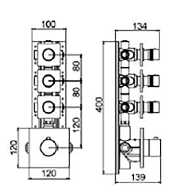 Bocchi Multibox Ankastre Termostatik Duş Bataryası 3 Ayrı Çıkışlı - BOCCHI (1)