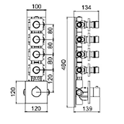 Bocchi Multibox Ankastre Termostatik Duş Bataryası 4 Ayrı Çıkışlı - BOCCHI (1)