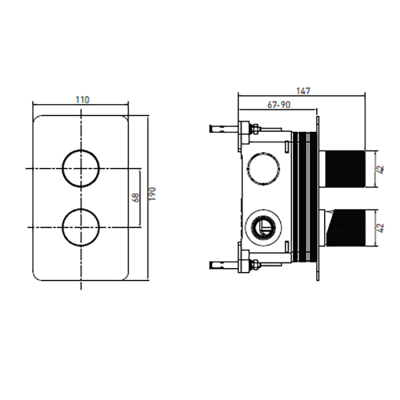 Bocchi New Age Altın Ankastre Banyo Bataryası 2 ve 3 Yollu - BOCCHI (1)