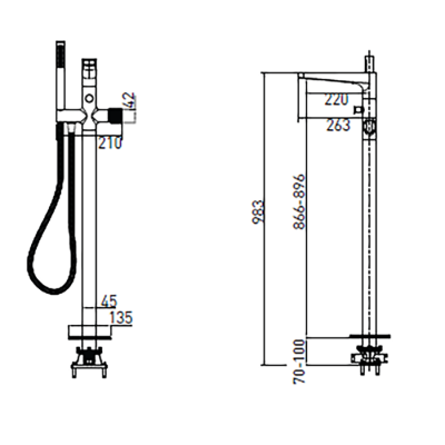 Bocchi New Age Altın Yerden Küvet Bataryası - BOCCHI (1)