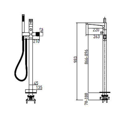 Bocchi New Age Krom Yerden Küvet Bataryası - BOCCHI (1)