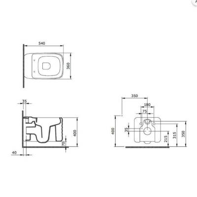 Bocchi New Age Parlak Beyaz Rimless Asma Kanalsız Klozet Kapak Dahil 1409-001-0128 - BOCCHI (2)