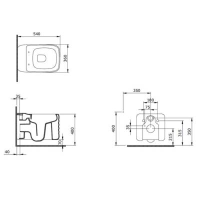 Bocchi New Age Rimless Asma Klozet Kanalsız Mat Beyaz Kapak Hariçtir 1409-002-0128 - BOCCHI (1)