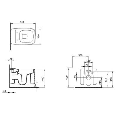 Bocchi New Age Rimless Asma Klozet Mat Antrasit Kapak Hariçtir 1409-020-0128 - BOCCHI (2)