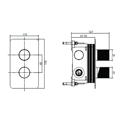 Bocchi New Age Siyah Ankastre Banyo Bataryası 2 ve 3 Yollu - BOCCHI (1)