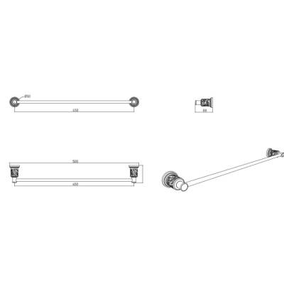 Bocchi Orıent Havluluk Uzun 500 Mm Krom 3002 0012 - BOCCHI (1)